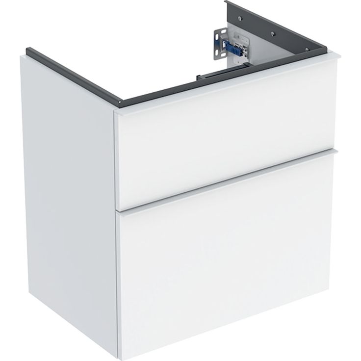 Allaskaappi Geberit iCon Compact, 592x416mm, mattavalkoinen vedin, kiiltävä valkoinen