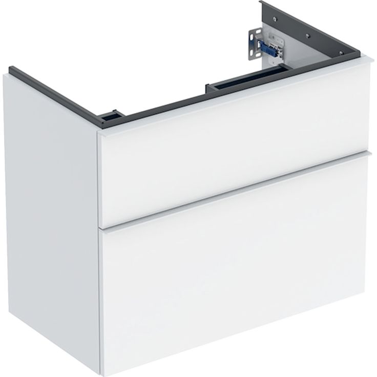Allaskaappi Geberit iCon Compact, 740x416mm, mattavalkoinen vedin, kiiltävä valkoinen