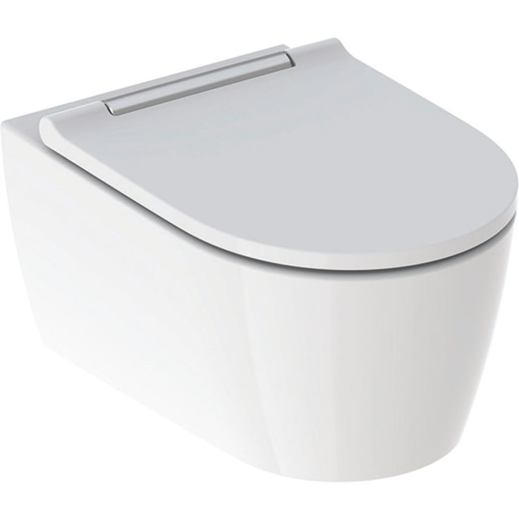 Seinä-WC-istuin Geberit ONE Turboflush, kromin värinen Design-kansi