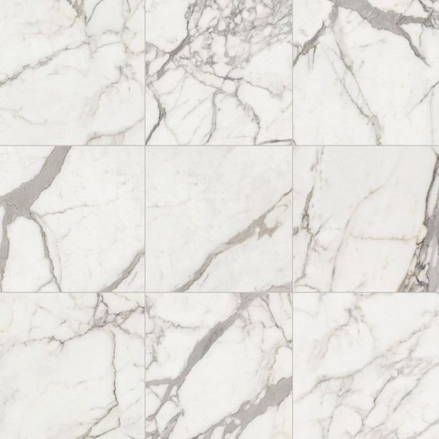 Lattialaatta Keope Elements Lux Calacatta 15x15cm, valkoinen
