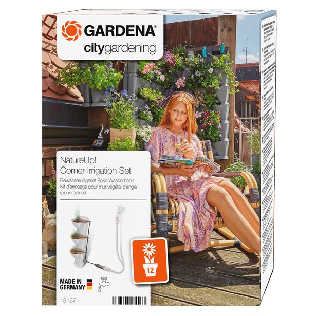 Tihkukastelusarja Gardena NatureUp! 12:lle kulmakasvatuslaatikolle