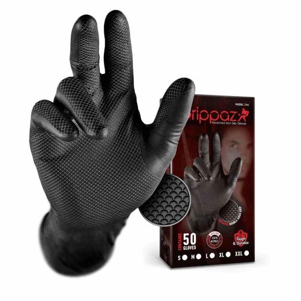 Kertakäyttökäsineet Grippaz 246BK, koko XL, 50 kpl