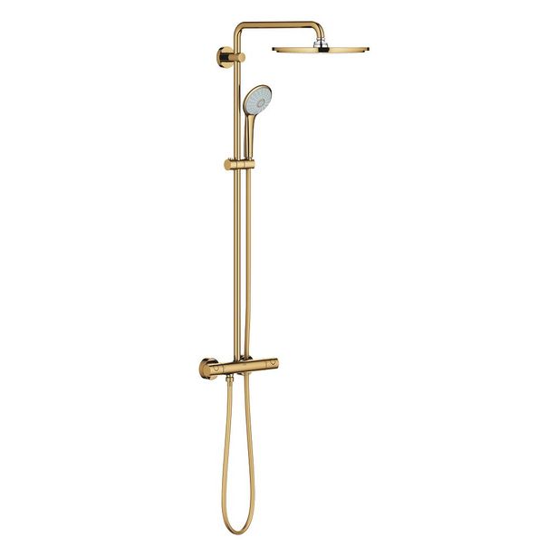 Sadesuihkusetti Grohe Euphoria System 310, termostaattihanalla, hierova suihku, ⌀310mm, kiiltävä kulta, Verkkokaupan poistotuote