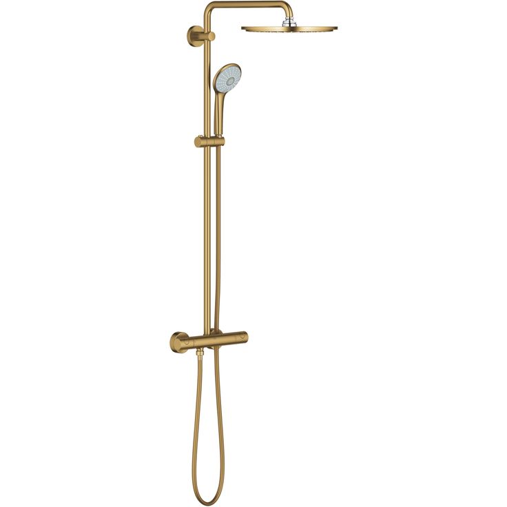 Sadesuihkusetti Grohe Euphoria System 310, termostaattihanalla, hierova suihku, suihkupää ⌀310mm, harjattu kulta, Verkkokaupan poistotuote