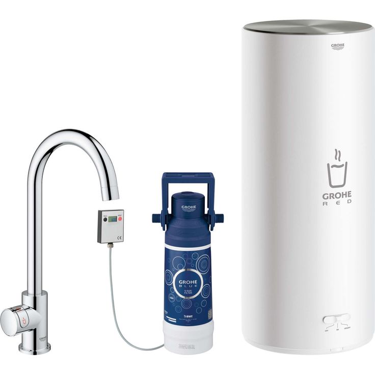Keittiöhana Grohe Red Mono kromi, L-koon kuumavesivaraajalla