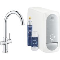 Keittiöhana hiilihapotuslaitteella Grohe Blue Home C, aloituspakkaus