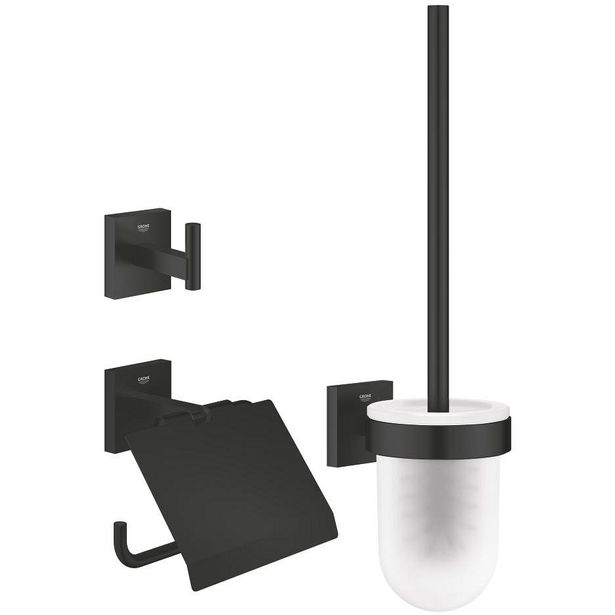 Kylpyhuonetarvikesetti Grohe Start Cube, mattamusta
