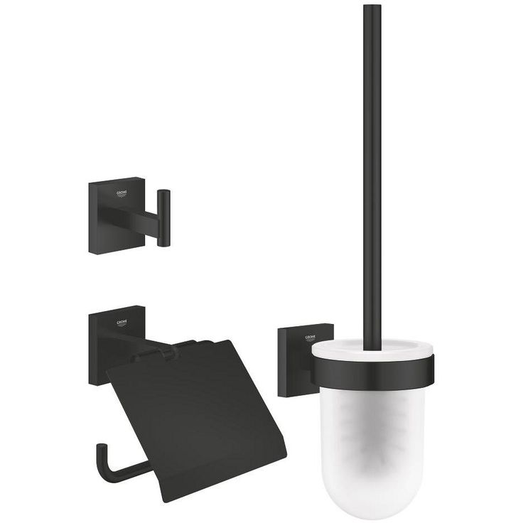Kylpyhuonetarvikesetti Grohe Start Cube, mattamusta