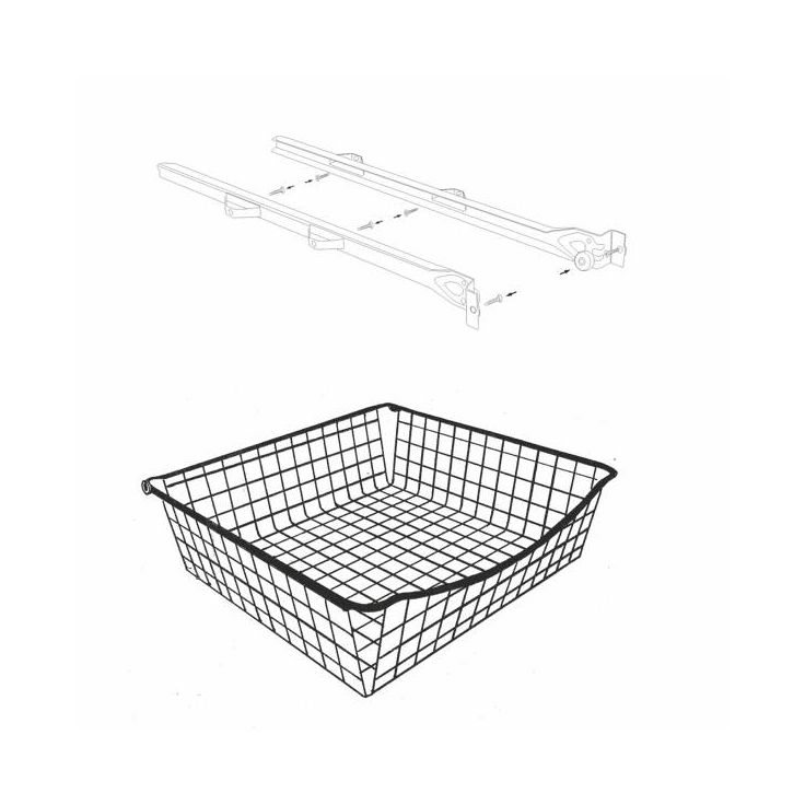 Ulosvedettävä lankakori Norscan Roller, M80, 500x150mm, harmaa