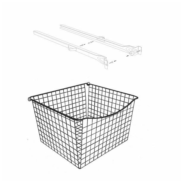 Ulosvedettävä lankakori Norscan Roller, M60, 400x330mm, harmaa