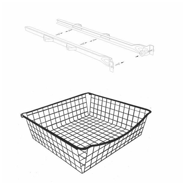 Ulosvedettävä lankakori Norscan Roller, M40, 500x150mm, valkoinen