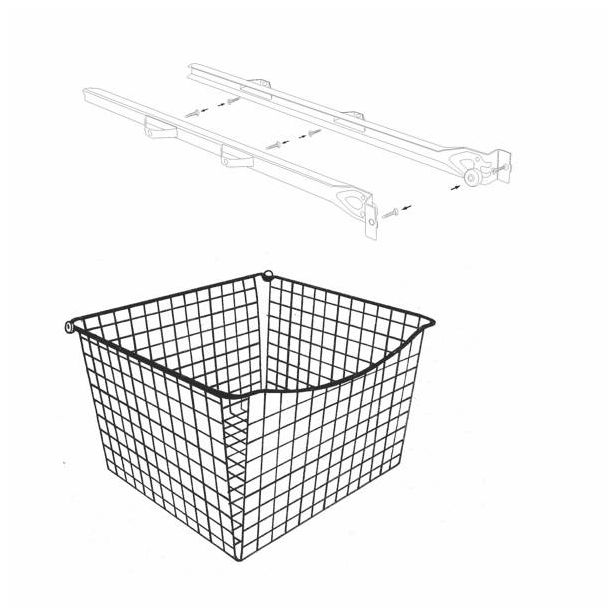 Ulosvedettävä lankakori Norscan Roller, M60, 500x330mm, valkoinen