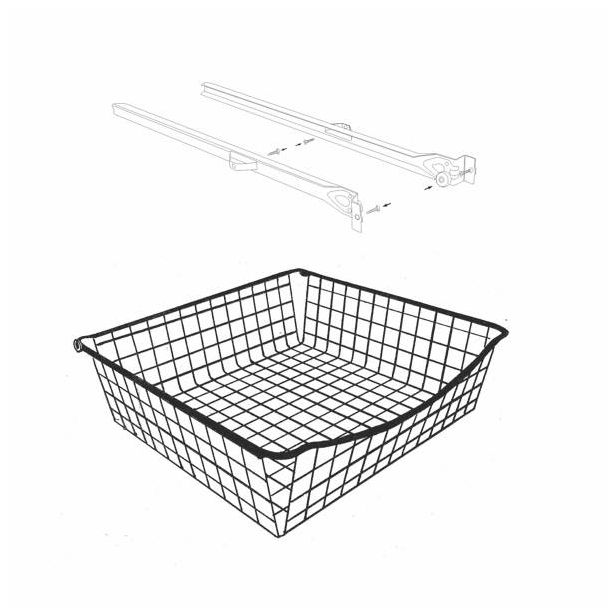 Ulosvedettävä lankakori Norscan Roller, M60, 400x150mm, valkoinen