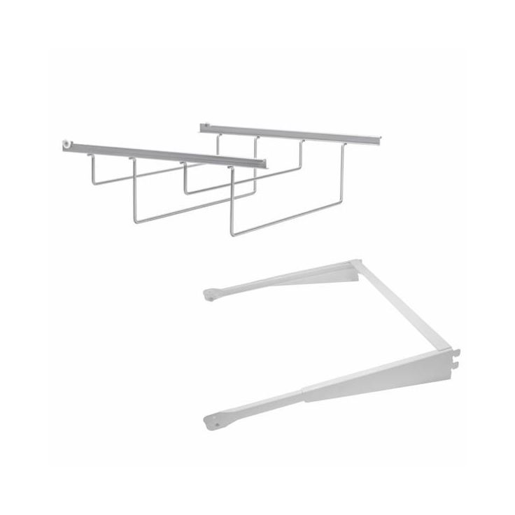 Ulosvedettävä korkokenkäteline Norscan Roller Wall System, M60, valkoinen