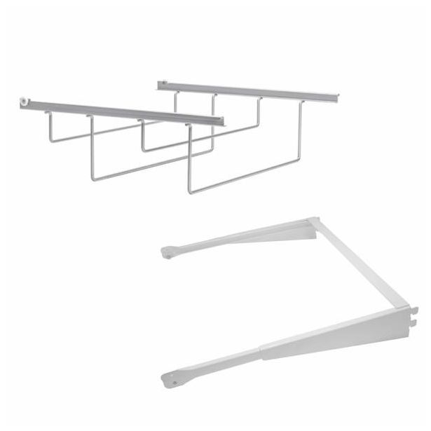 Ulosvedettävä korkokenkäteline Norscan Roller Wall System, M80, valkoinen