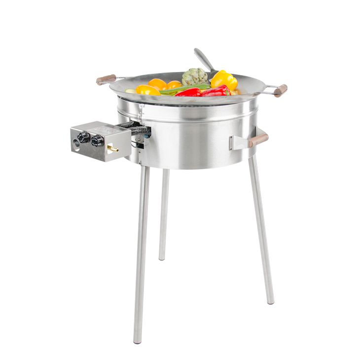 Wokkisetti GrillSymbol PRO-545 inox,  ø 54cm, kaasupoltin, säädinletkusetti
