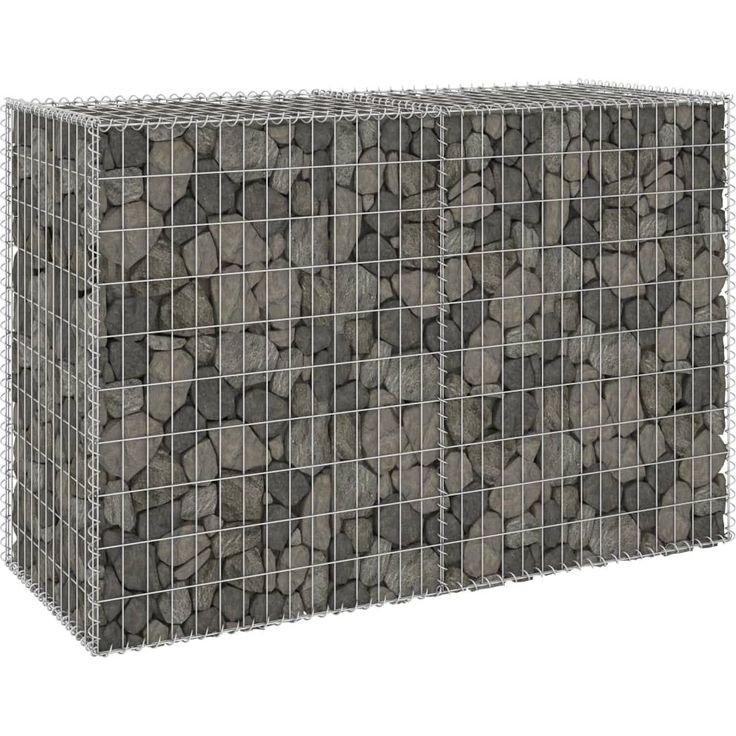 Gabion kivikori kansilla galvanoitu teräs 150x60x100 cm