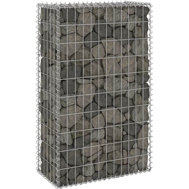 Gabion kivikori kansilla galvanoitu teräs 60x30x100 cm