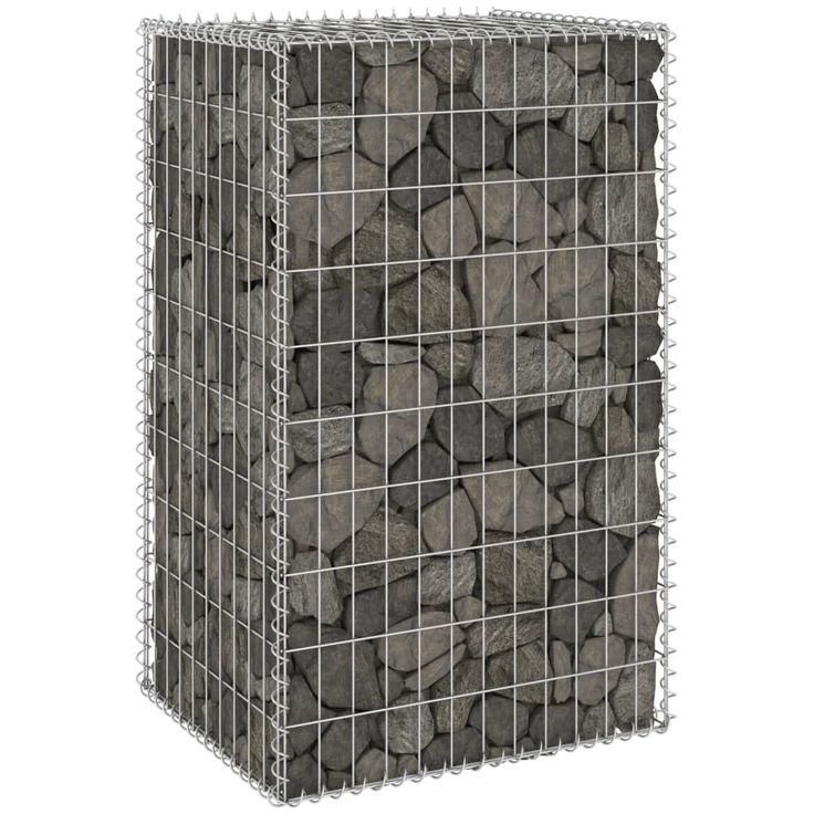 Gabion kivikori kansilla galvanoitu teräs 60x50x100 cm