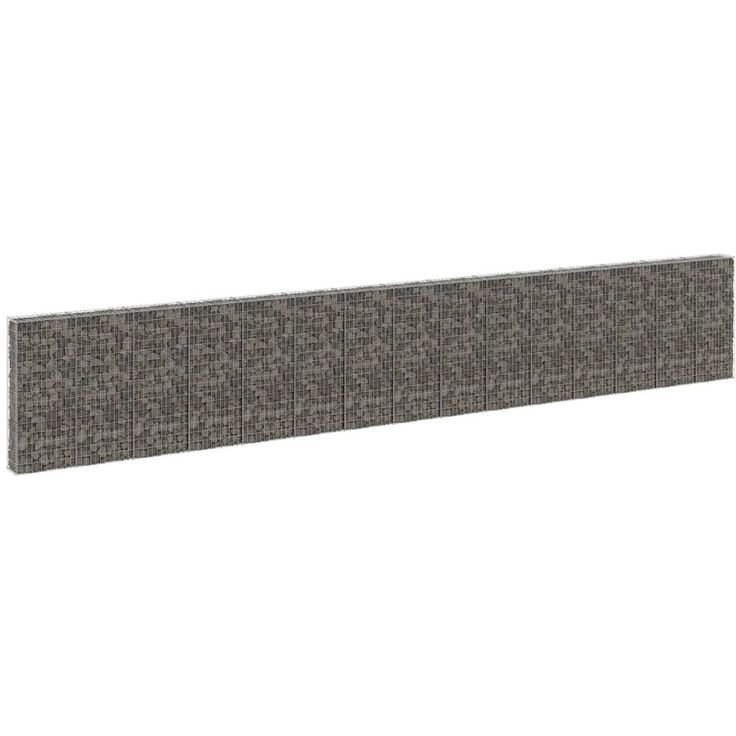 Gabion kivikori kansilla galvanoitu teräs 900x30x150 cm