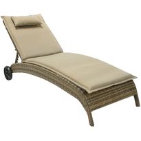 Aurinkotuoli Home4you Wicker, ruskea/beige