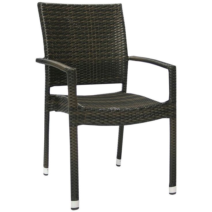 Tuoli Home4you Wicker-3, käsinojilla, tummanruskea