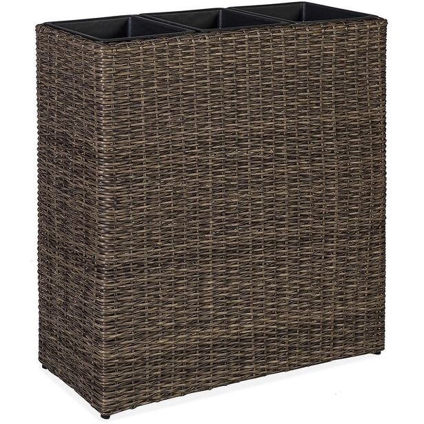 Kukkalaatikko Home4you Wicker, 77x22cm, tummanruskea