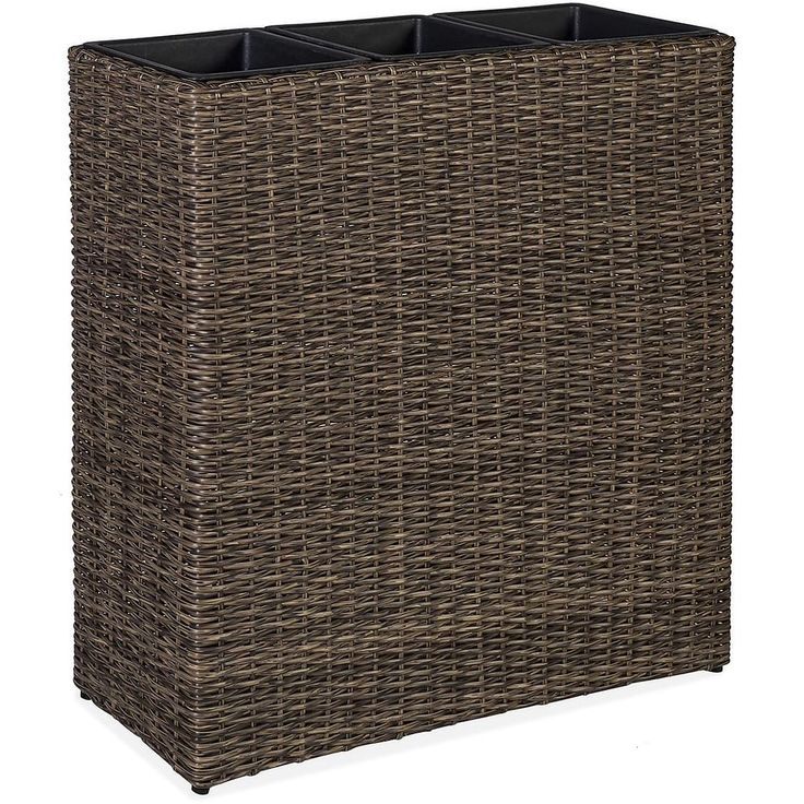 Kukkalaatikko Home4you Wicker, 77x22cm, tummanruskea