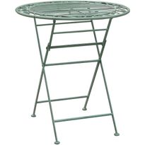 Pöytä Home4you Mint, Ø70cm, taitettava, antiikinvihreä
