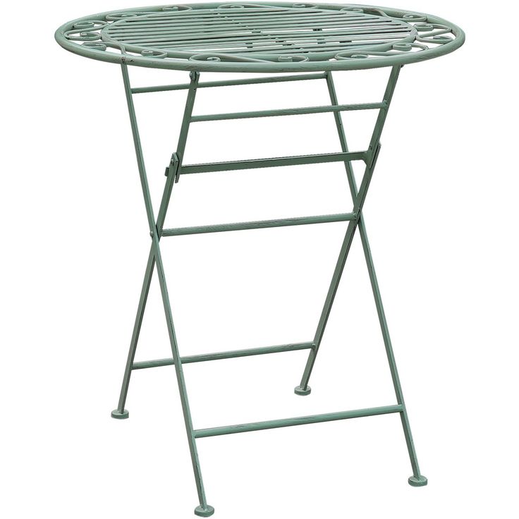 Pöytä Home4you Mint, Ø70cm, taitettava, antiikinvihreä
