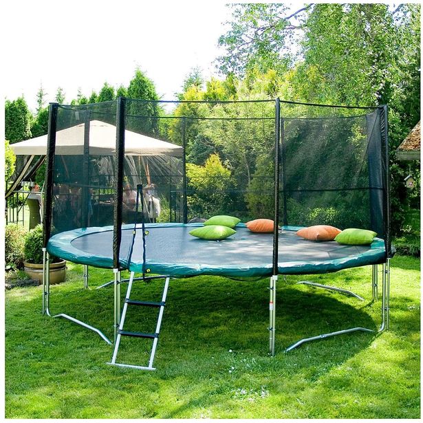 Trampoliini Home4you Ø426 cm turvaverkolla