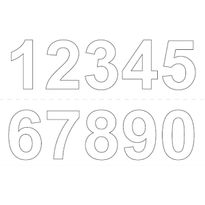 Numerosetti 0-9 Habo, 50mm, 2kpl, valkoinen