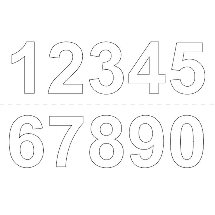 Numerosetti 0-9 Habo, 50mm, 2kpl, valkoinen