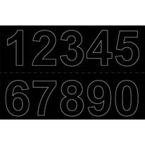 Numerosetti 0-9 Habo, 50mm, 2kpl, musta