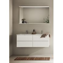 Kaksoisallaskaappi altaalla Hafa Go, 1210x480mm, 4 laatikkoa, valkoinen