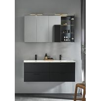 Kaksoisallaskaappi altaalla Hafa Go, 1210x480mm, 4 laatikkoa, musta