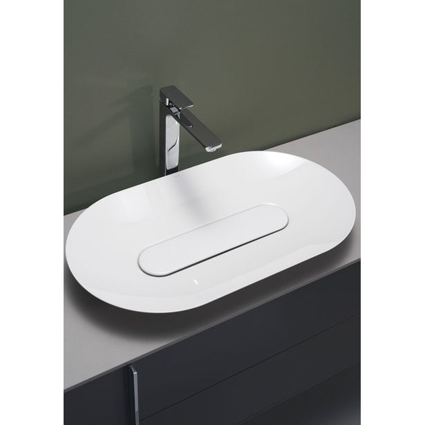 Malja-allas Hafa Edge Oval, 700x400x107mm, lasitettu teräs