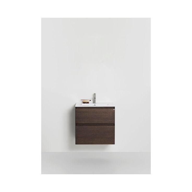 Allaskaappi altaalla Hafa Go Plus, 600x610x165mm, 2 ltk, tumma tammi