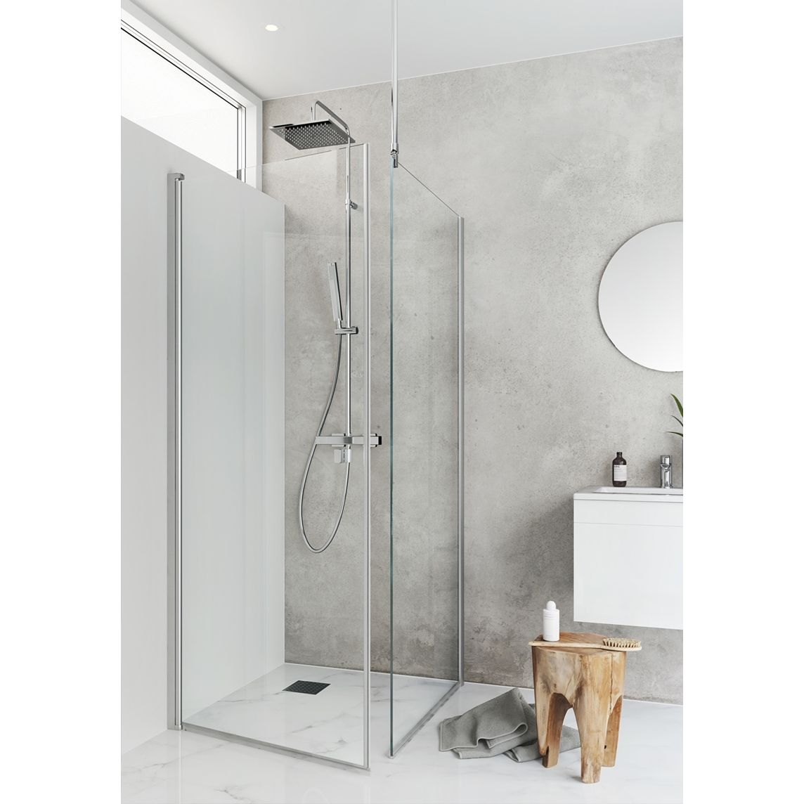 Ovi 70, seinä 90, kirkkaat lasit