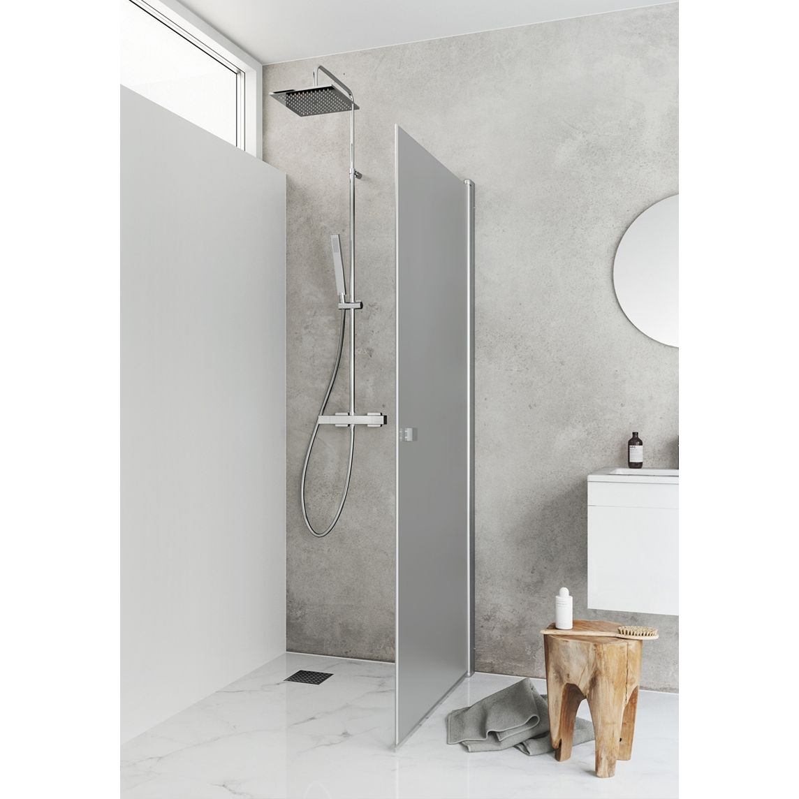 Suora ovi 70, huurrettu lasi