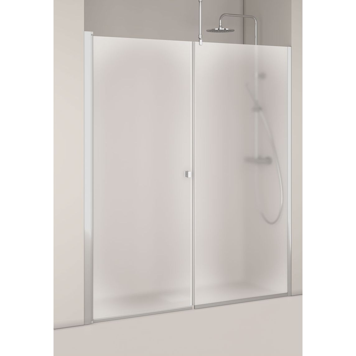 Suihkusyvennys Igloo Pro, ovi 100, kiinteä seinä 100, huurrettu