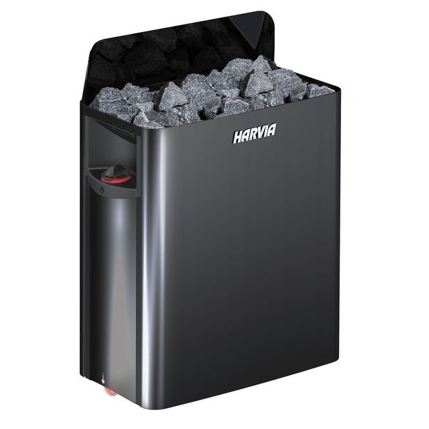 Sähkökiuas Harvia The Wall SW45 Black Steel, 4.5kW, 3-6m³, kiinteä ohjaus