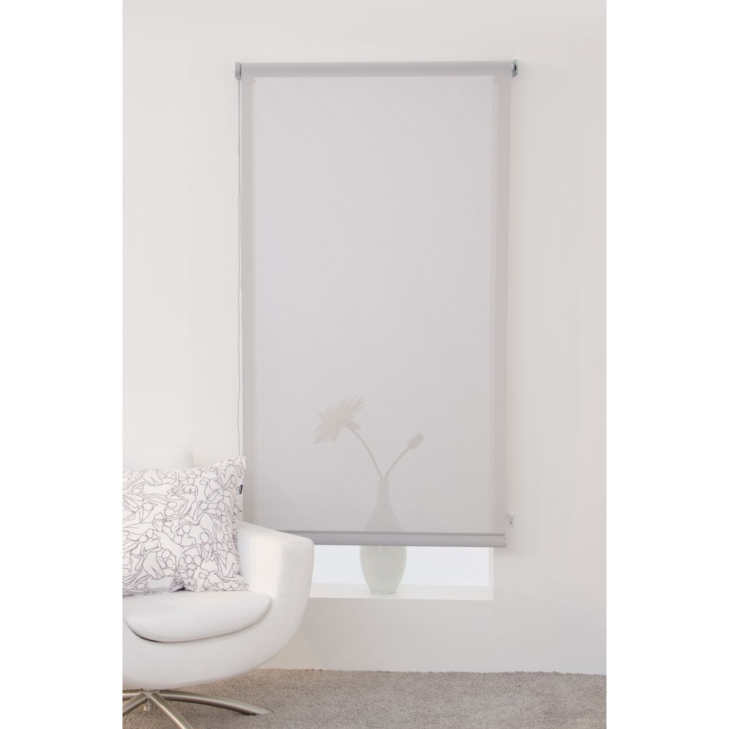Rullaverho Hasta Screen, vaaleanharmaa, 90x250 cm