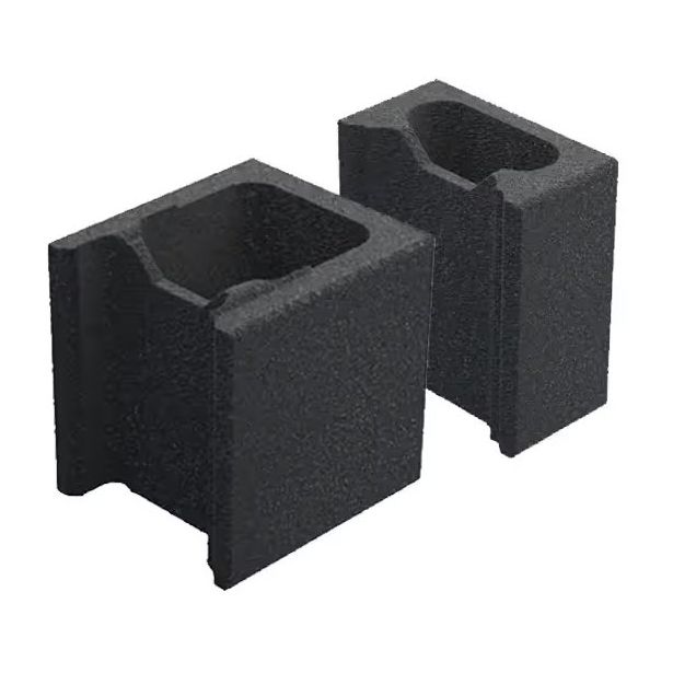 Muurikivi päätykivipari HB-Betoni, sileä, carbon black