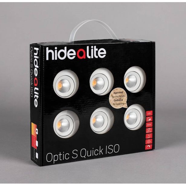 LED-alasvalosarja Hide-a-lite Optic Quick S ISO 6-pack, säädettävä, valkoinen