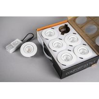 LED-alasvalosarja Hide-a-lite Comfort G3 Tilt, 6-Pack, 3000K, valkoinen