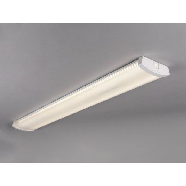 LED-teollisuusvalaisin Hide-a-lite Liteline Basic 1200 S, tunnistimella, 4000K, IP44, valkoinen