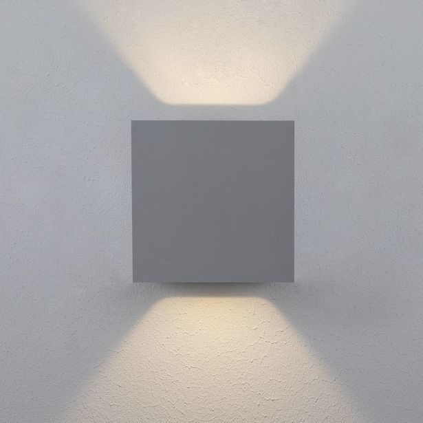 LED-ulkoseinävalaisin Hide-a-lite Cube XL II, 3000K, harmaa