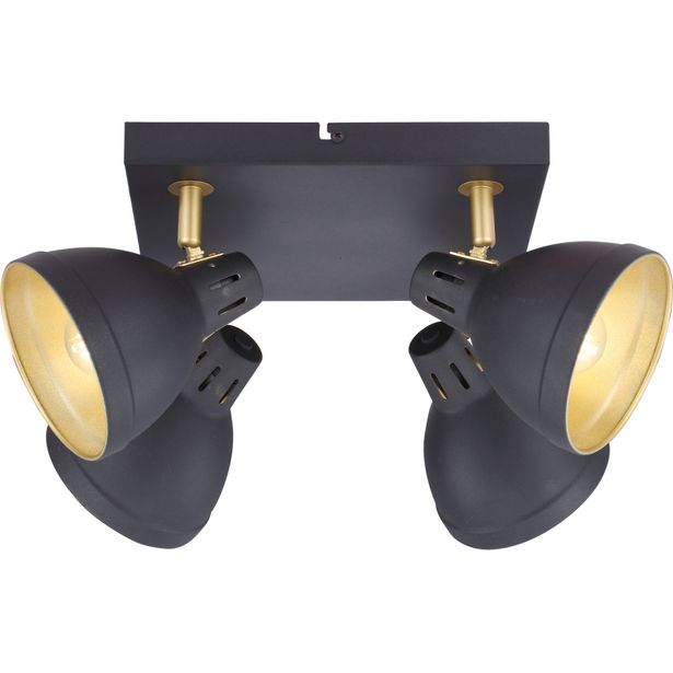 Kattospotti Heat Cupola 4-osainen neliö E14 musta