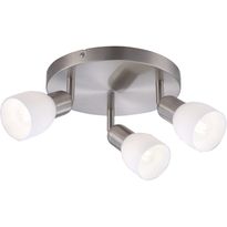 Kattospotti Heat Soffe 3-osainen pyöreä E14 harjattu teräs